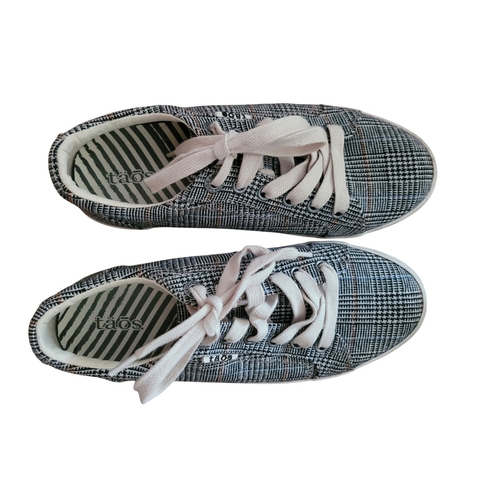 Taos Plaid Star Canvas‎ Sneakers Womens Grey Black Glen Check Low Top Lace Up